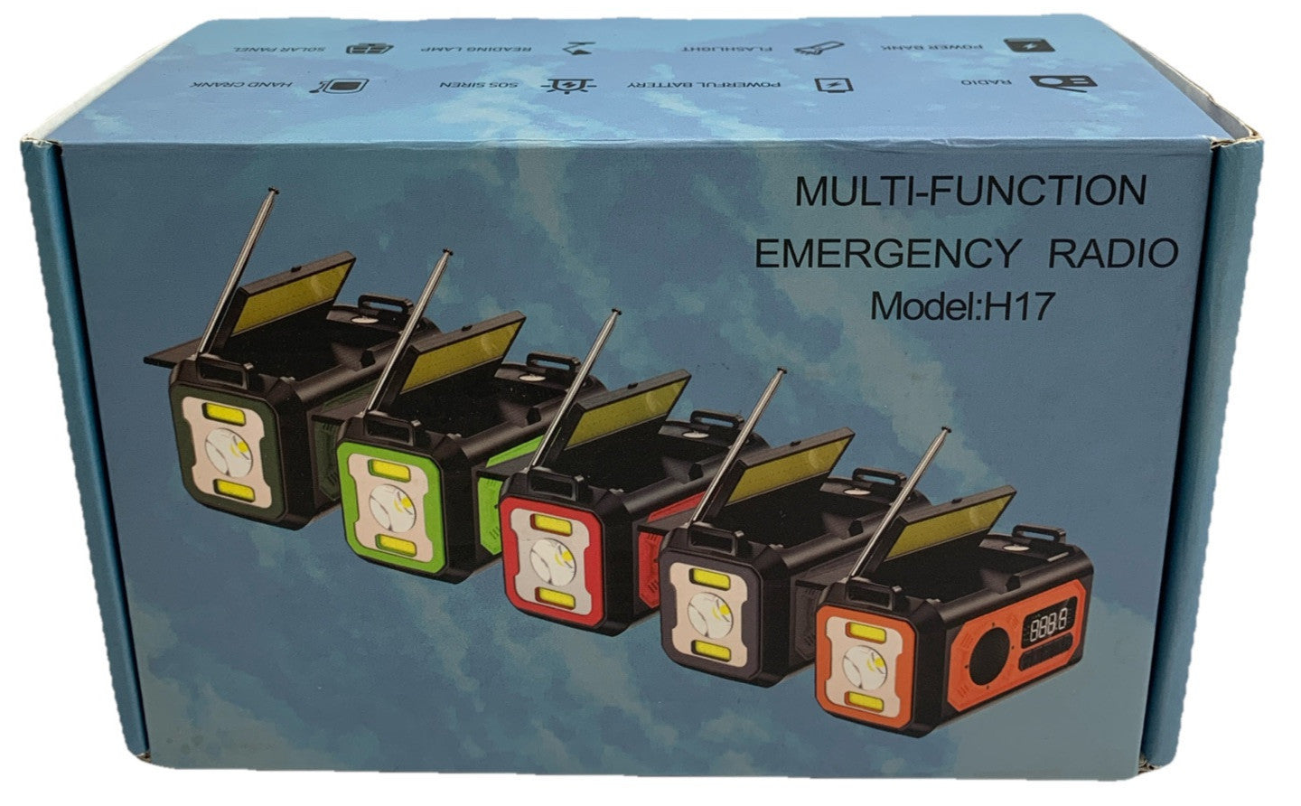 Multi-Function Emergency Hand Crank Radio, Portable Solar Radio H17 Army Green