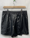 Grace Karin Women's Pleather Pull Up Elastic Waist Skort Size L Casual Black