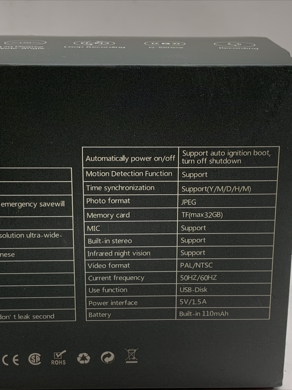 Azacvb Three Channels 4K Dash Cam 8MP HD Camera Video 2.0