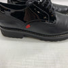 Marc Joseph Black Nappa Patent Columbus Shoes Circle Oxfords Size 6.5 Lace-up