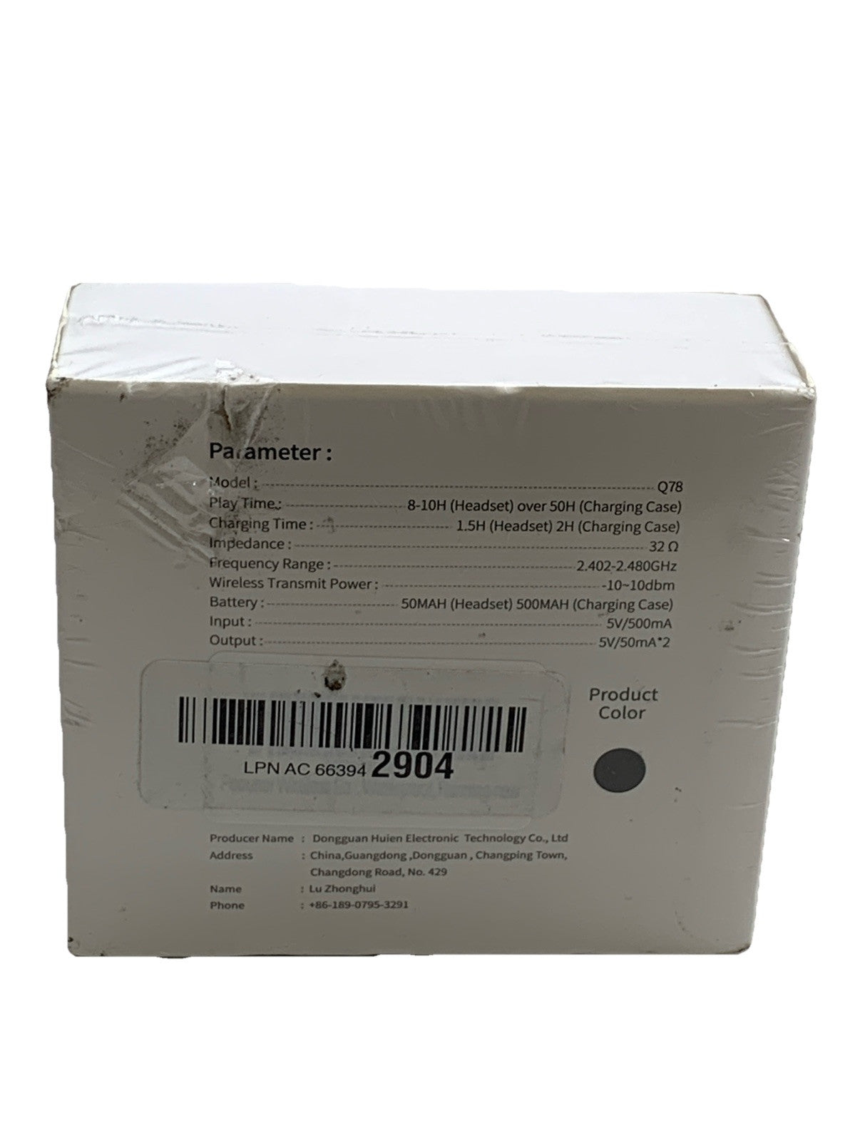 Poounar Q78 True Wireless Sport earbuds Black 5.3 Hi-Fi Sports Running 10~10dbm