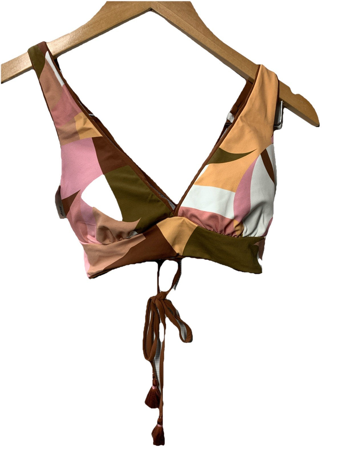 Maaji Standard Sliding Triangle Bikini Top M Multicolor Less Coverage Drawstring