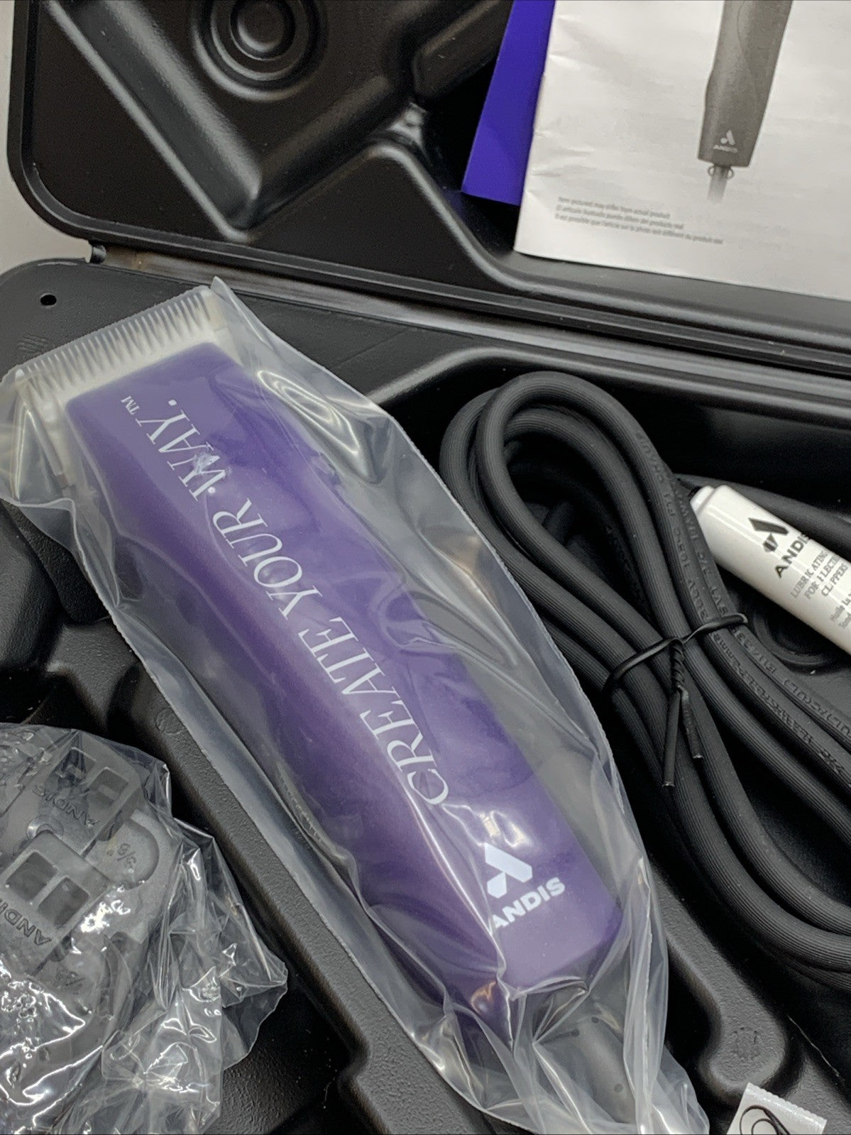 Andis EasyClip Professional Animal Pet Clipper Kit MBG-2 Detachable Blade Purple