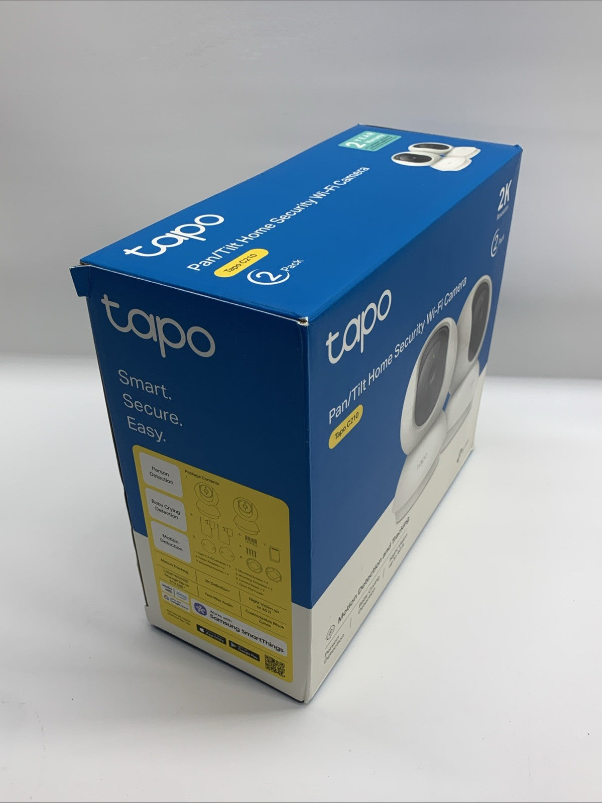 Tapo C210P2 2K Pan/Tilt Security Camera Motion Detection 2-Way Audio Siren 2PK