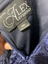 Alex Evenings Women's Dress Embroidered Detail Wedding Cocktail Party Size 14P