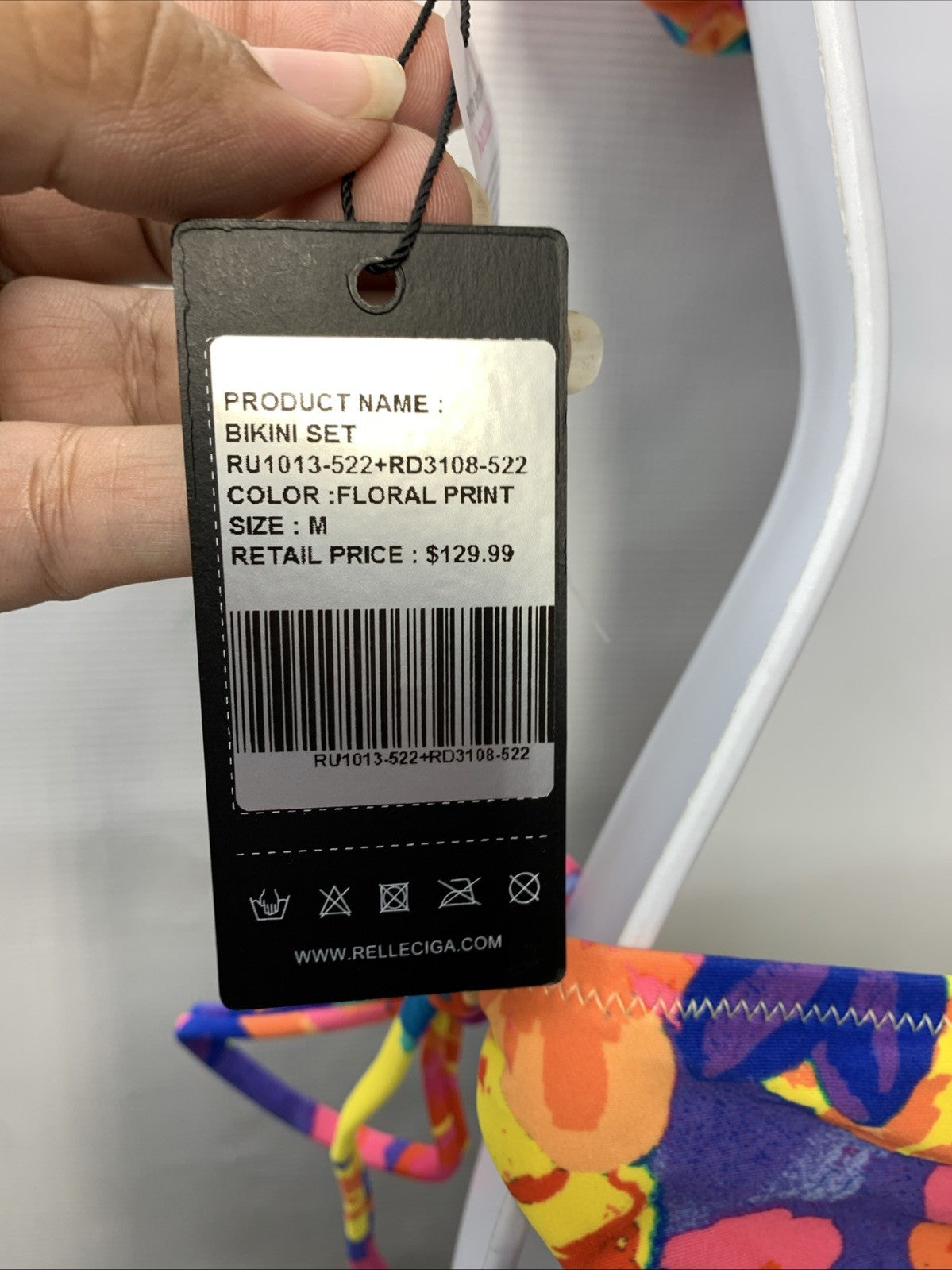 RELLECIGA Women's Triangle Bikini Set Floral Print Size Medium 2-Piece Underwear