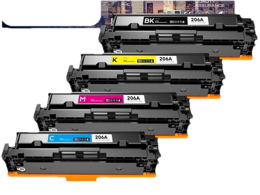 Replacement CYMBK for HP 206A Toner Cartridges for Color Laser Jet Pro - 4 Pack