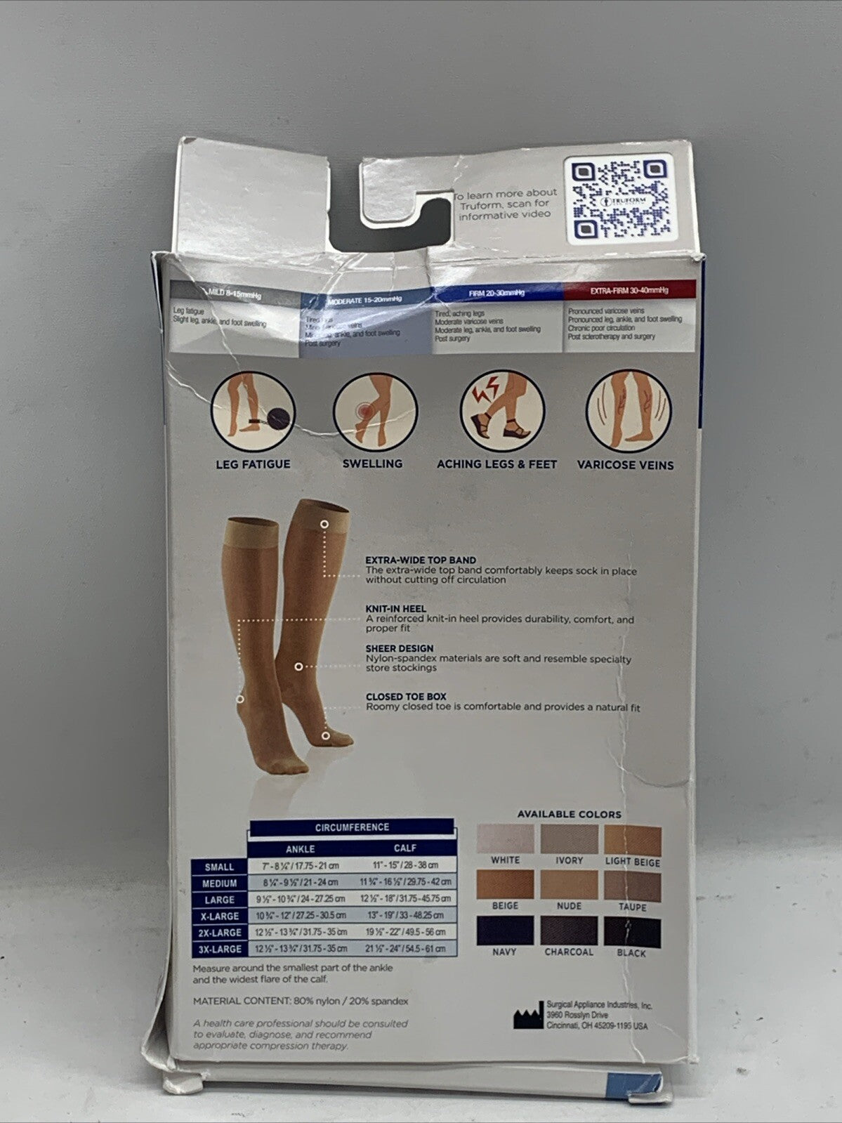 Truform Lites Ladies Sheer Stocks Moderate 15-20 Knee Highs 1773 Sz 3XL LT Beige