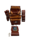 AP-LEATHER PRO-19 100% Genuine Full Grain Leather Tool Belt/Pouch/suspenders