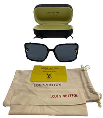 Louis Vuitton Women's Square Sunglasses Gold Metal 1342. 61 17-141 - USED GOOD