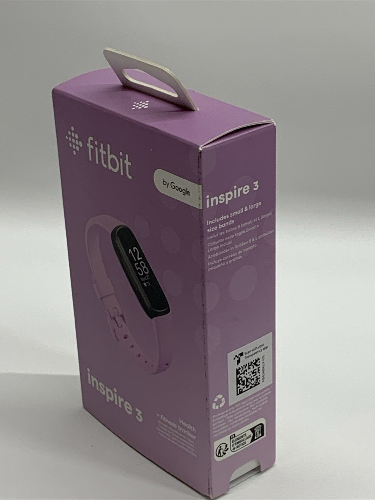 Fitbit Inspire 3 Health + Fitness Tracker Black/Lilac Bliss Sleep Tracking USED