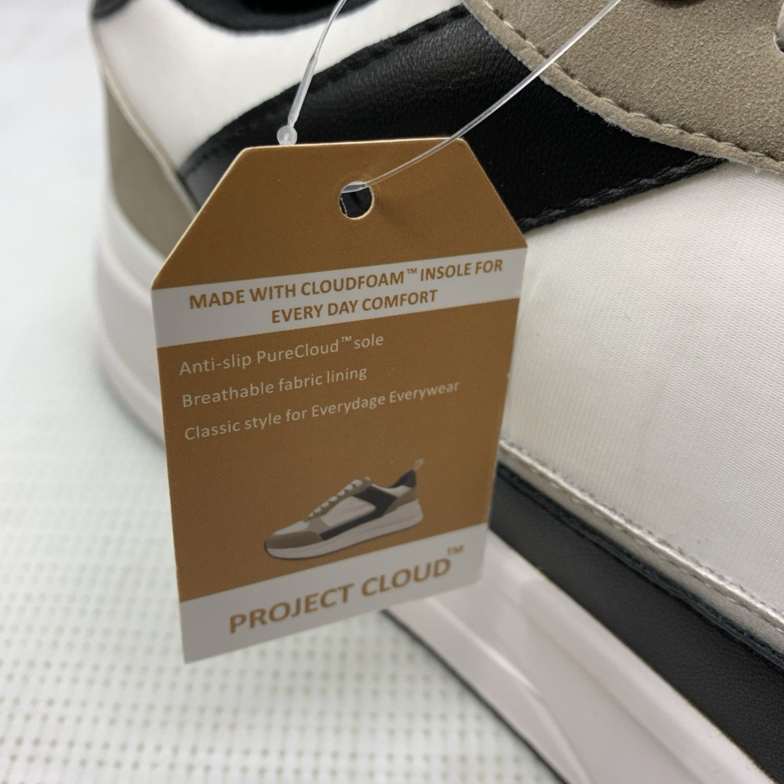 Project Cloud Men's White/Black/Tan Kurt A Performance Shoes Sneakers Size 11