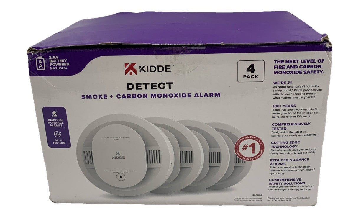 Kidde 30CUDR Smoke & Carbon Monoxide Detector with AA Battery Powered - 4 Pack