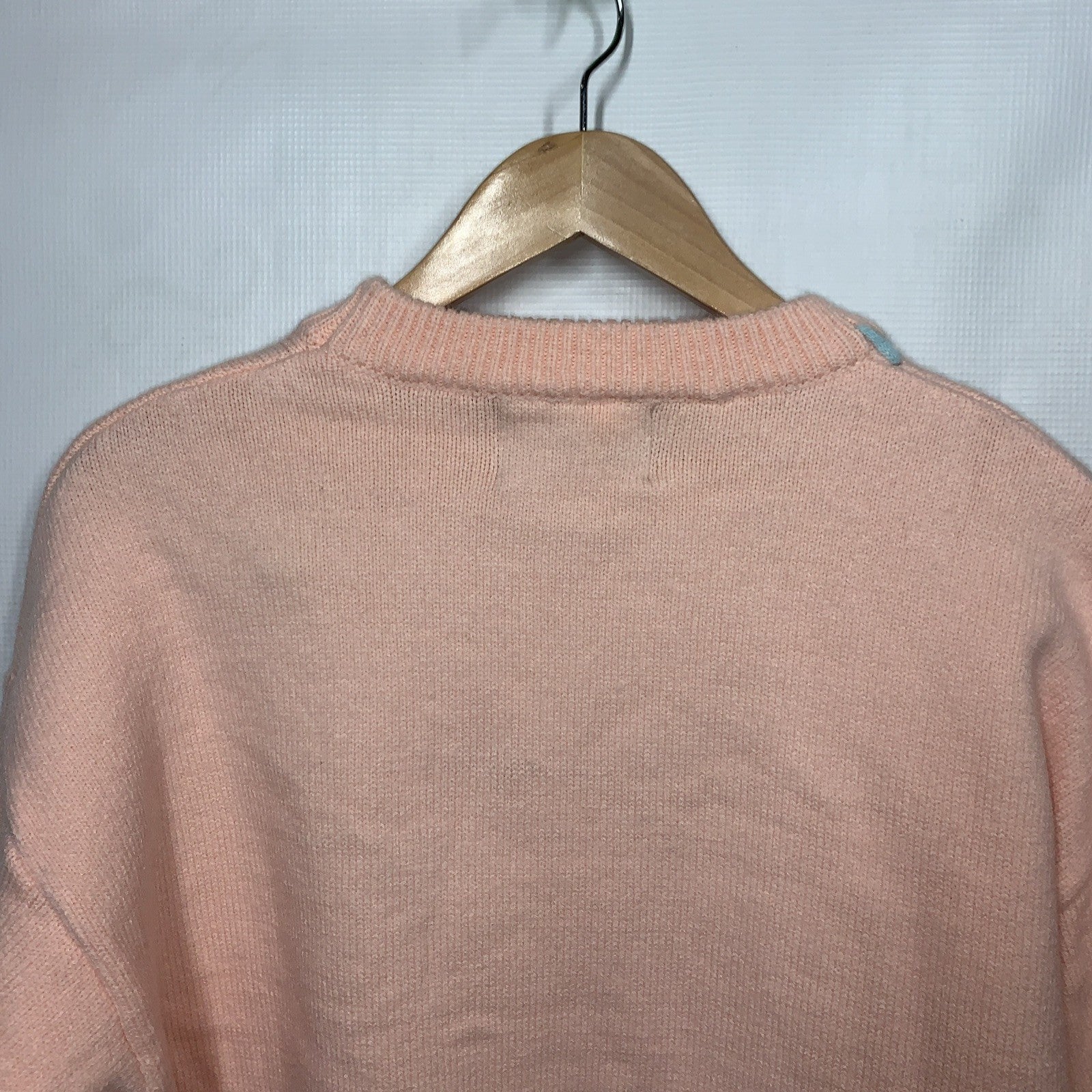Aelfric Eden Women's Pink Yarn Threaded Dinosaur Sweater Size XS Long Sleeve