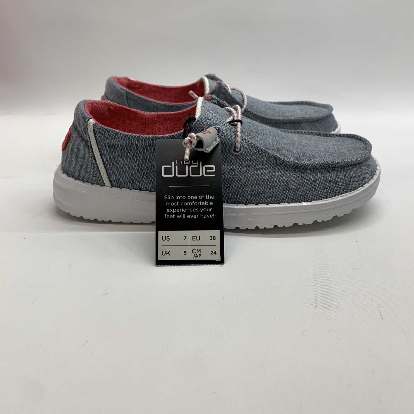 Hey Dude Wendy Chambray Braid Indigo US Womens Size 7 Rounded Toe Slip-on Loafer