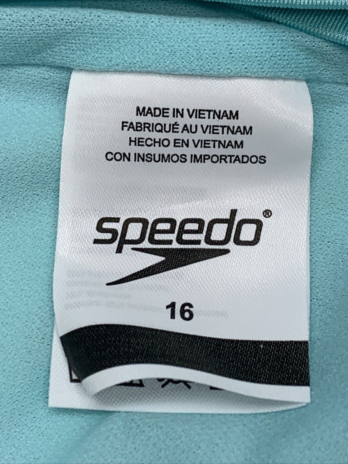 Speedo Girls' Swimsuit One Piece High Neck Strappy Back Bikini Swimwear Size 16