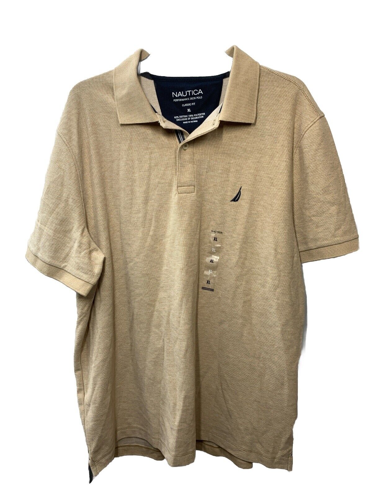 Men's Nautica Performance Deck Shirt Classic Fit Polo Shirt Size XL CamlHTR