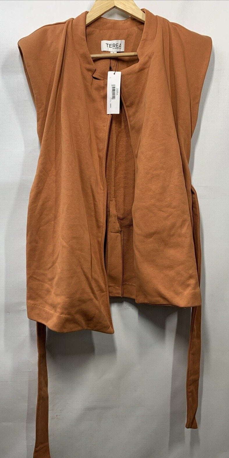 TEREA Women's Zuri Wrap Vest Size Small Office Casual Burnt Orange Sleeveless