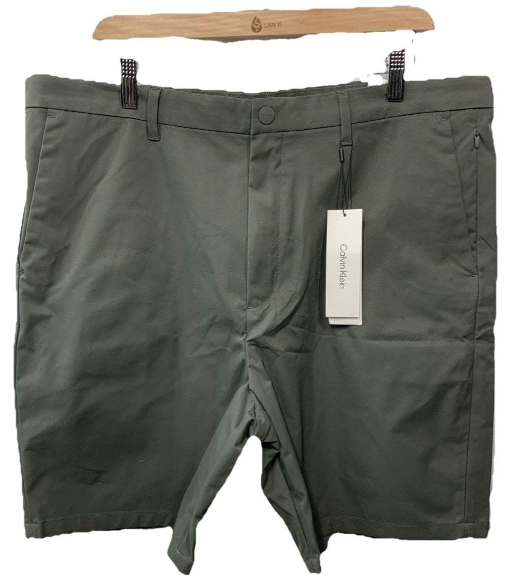 Calvin Klein Men's Asphalt Stretch Cotton Infinite Flex Chino Shorts Size 38W 9L