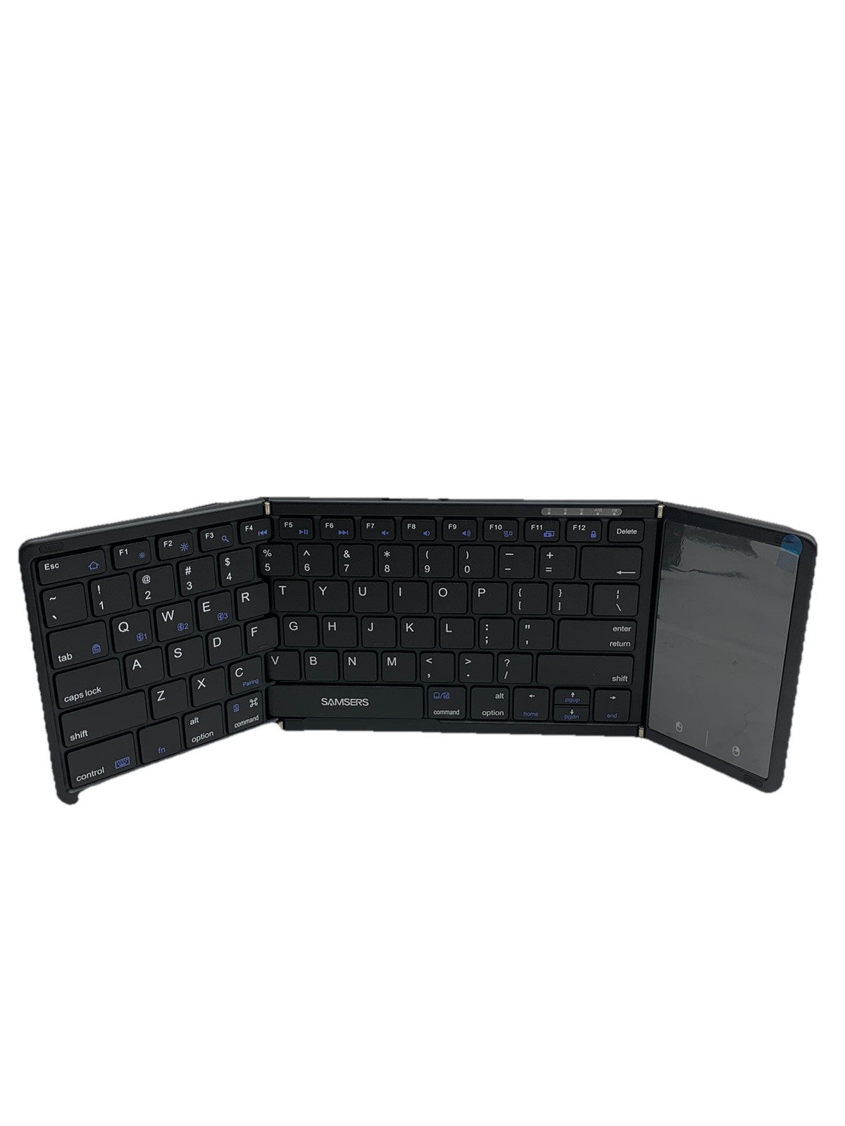 Full-size Folding Wireless Keyboard w/Touchpad Windows/IOS/MacOS/Android Black