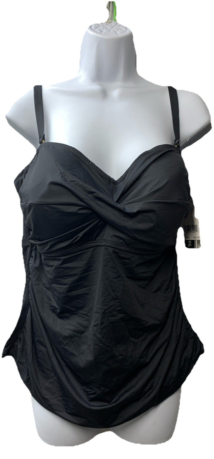 La Blanca Plus Island Goddess Tummy Control Bandini Swim Tankini Top Size 18W