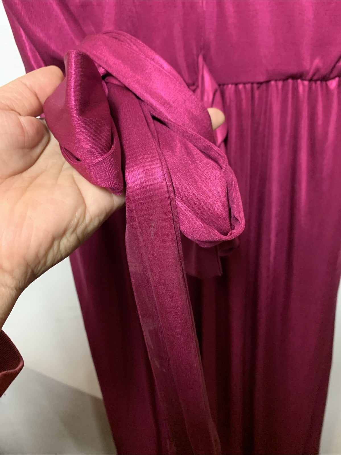 Dress The Population Krista Plunge Neck Side Slit Dress Maxi Size XL Sleeveless