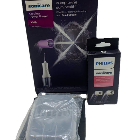 Philips Sonicare Cordless Power Flosser 3000 Oral Irrigator with 2 Nozzles