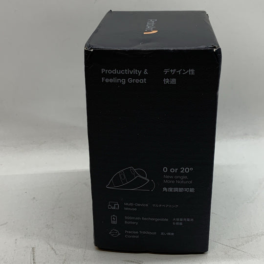 ProtoArc EM01 NL Ergonomic Wireless Trackball Mouse Black for Computer Laptop