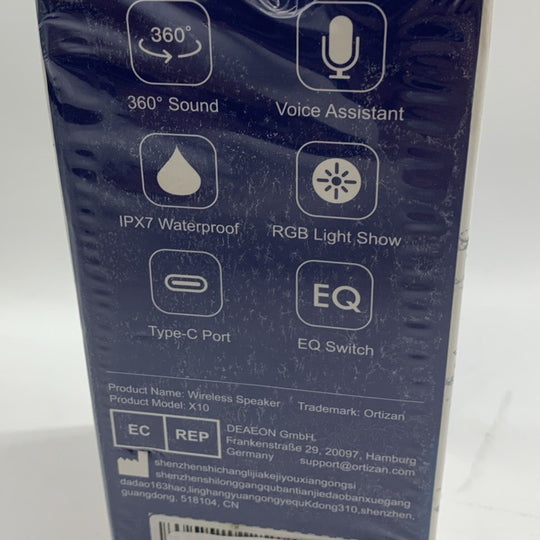 Ortizan X10 Portable Waterproof Wireless Bluetooth Speaker Type-C Port EQ Switch