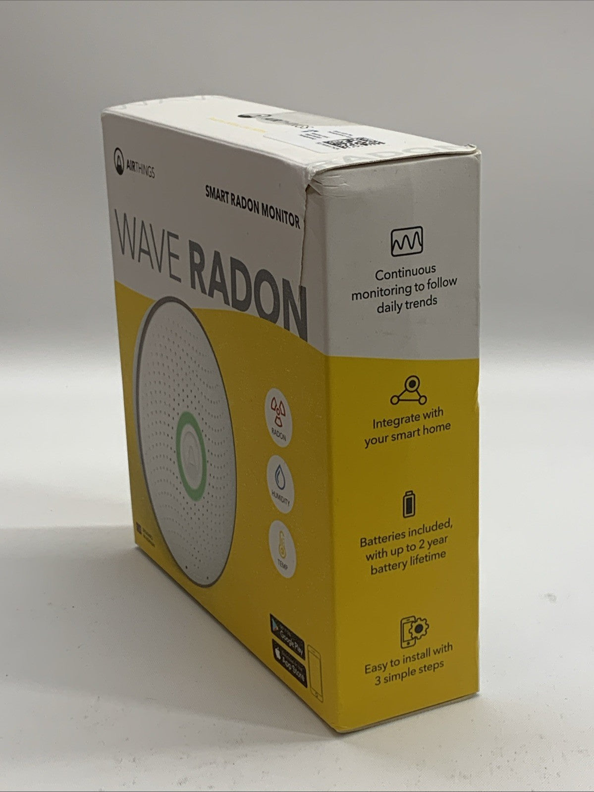 Airthings 2950 Wave Radon Smart Radon Detector w/Humidity & Temperature Monitor