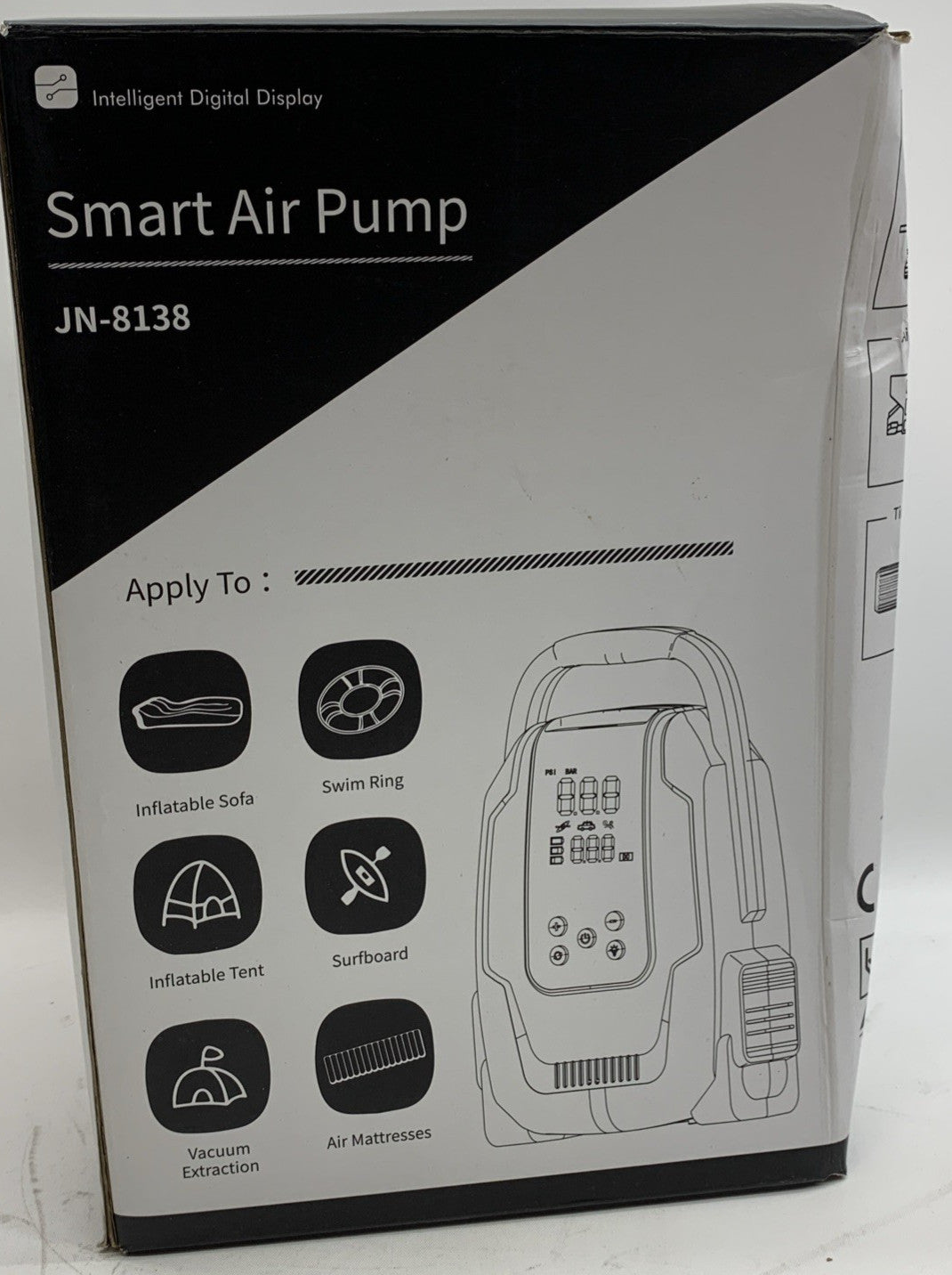 Intelligent Electric Smart Air Pump JN-8138 Portable for Car Tires Surfboard Inf