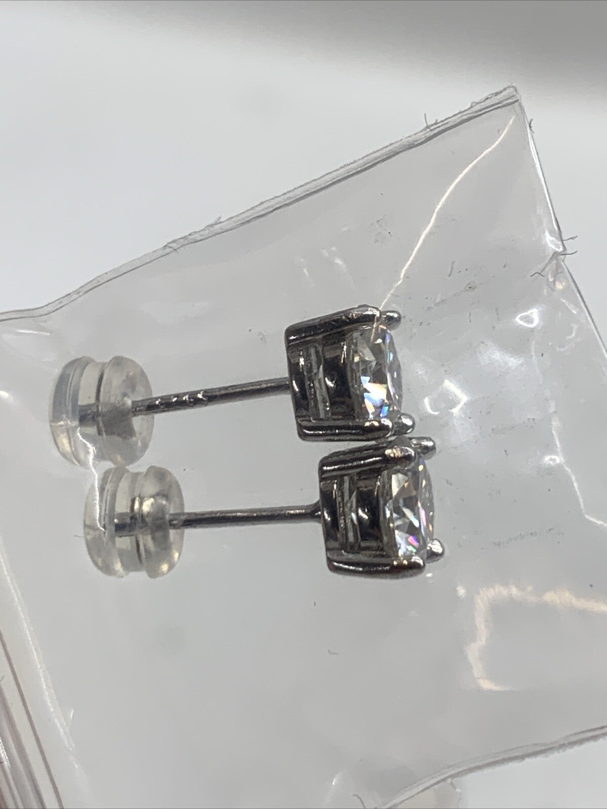 Real Moissanite Stud Earrings 6.5mm 4ct 925 Silver Jewelry Gifts for Women Men