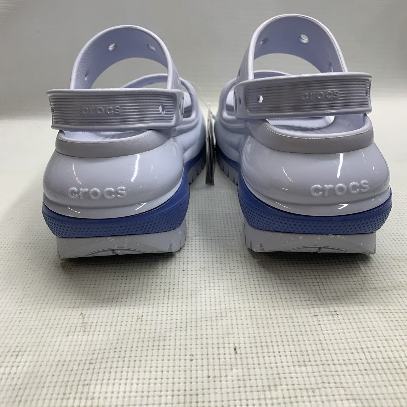 Crocs Classic Mega Crush Platform Sandal White Blue Unisex-Adult Women 9 Men's 7