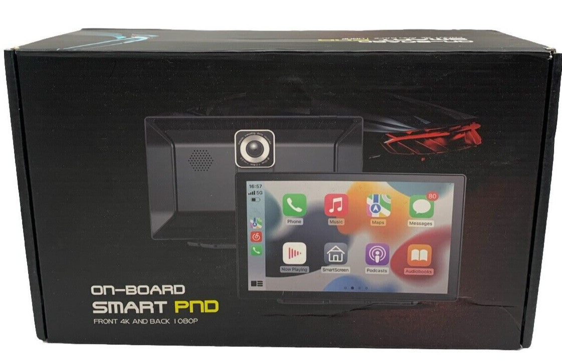 Wireless Carplay Screen for Car - 9'' Portable Car Stereo with 4K Dash Cam Loc#4
