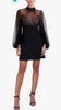 BCBGMAXAZRIA Women's Long Puff Sleeve Mock Neck Mini Evening Dress Black Size 16