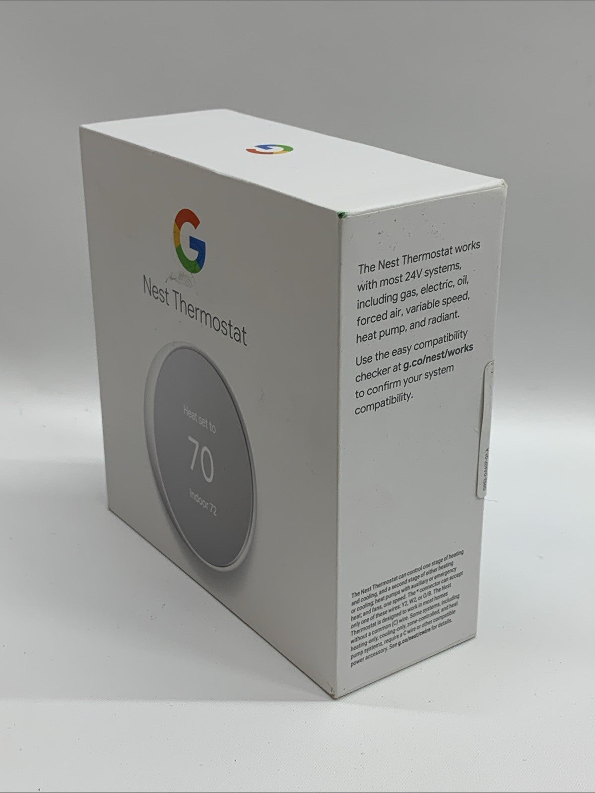 Google Nest Smart Thermostat Home Programmable Wifi Thermostat GA01334-US Snow