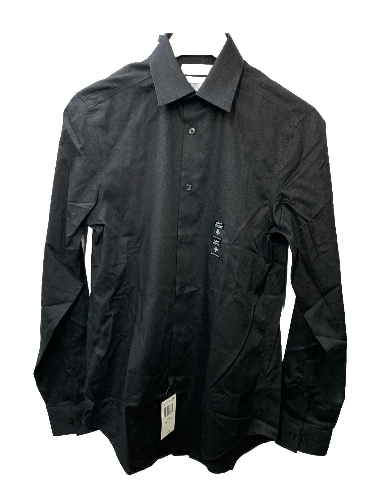 Calvin Klein Men's Slim Fit Non-Iron Herringbone Dress Shirt - Size 14, 32/33, S