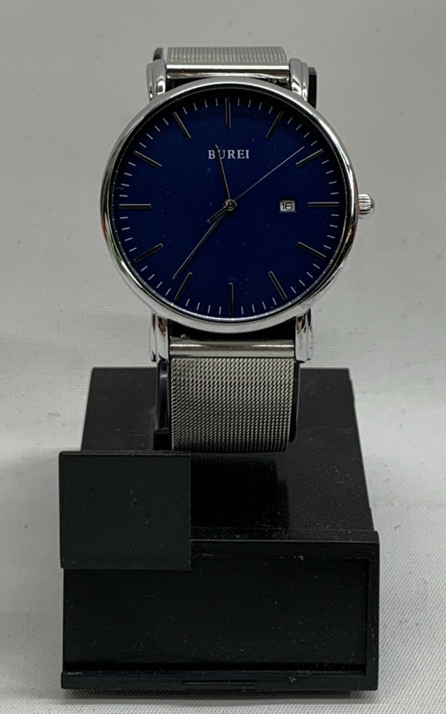 BUREI Men's Wrist Watches Minimalist Analog Quartz Watches for Men with Mesh Ban