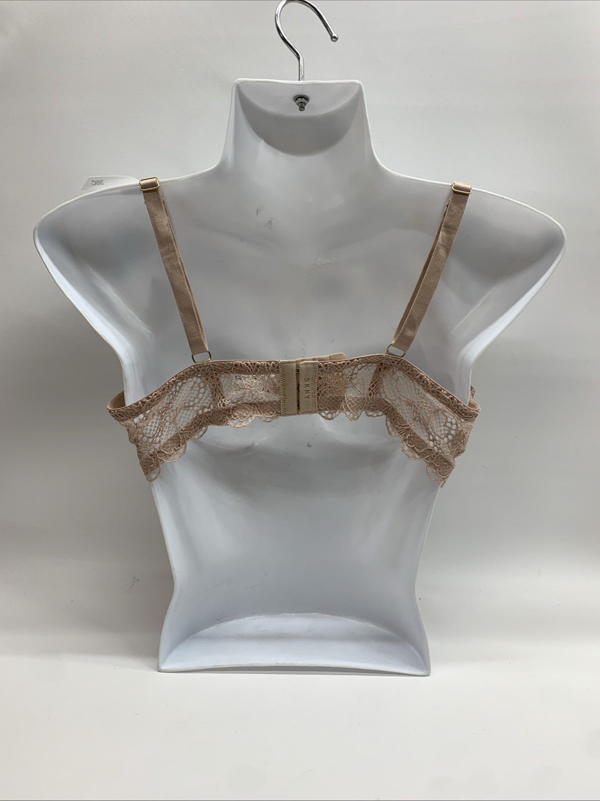 DKNY Superior Lace Balconette Bra Underwire Size 38C Beige DK4500 Lined Cups