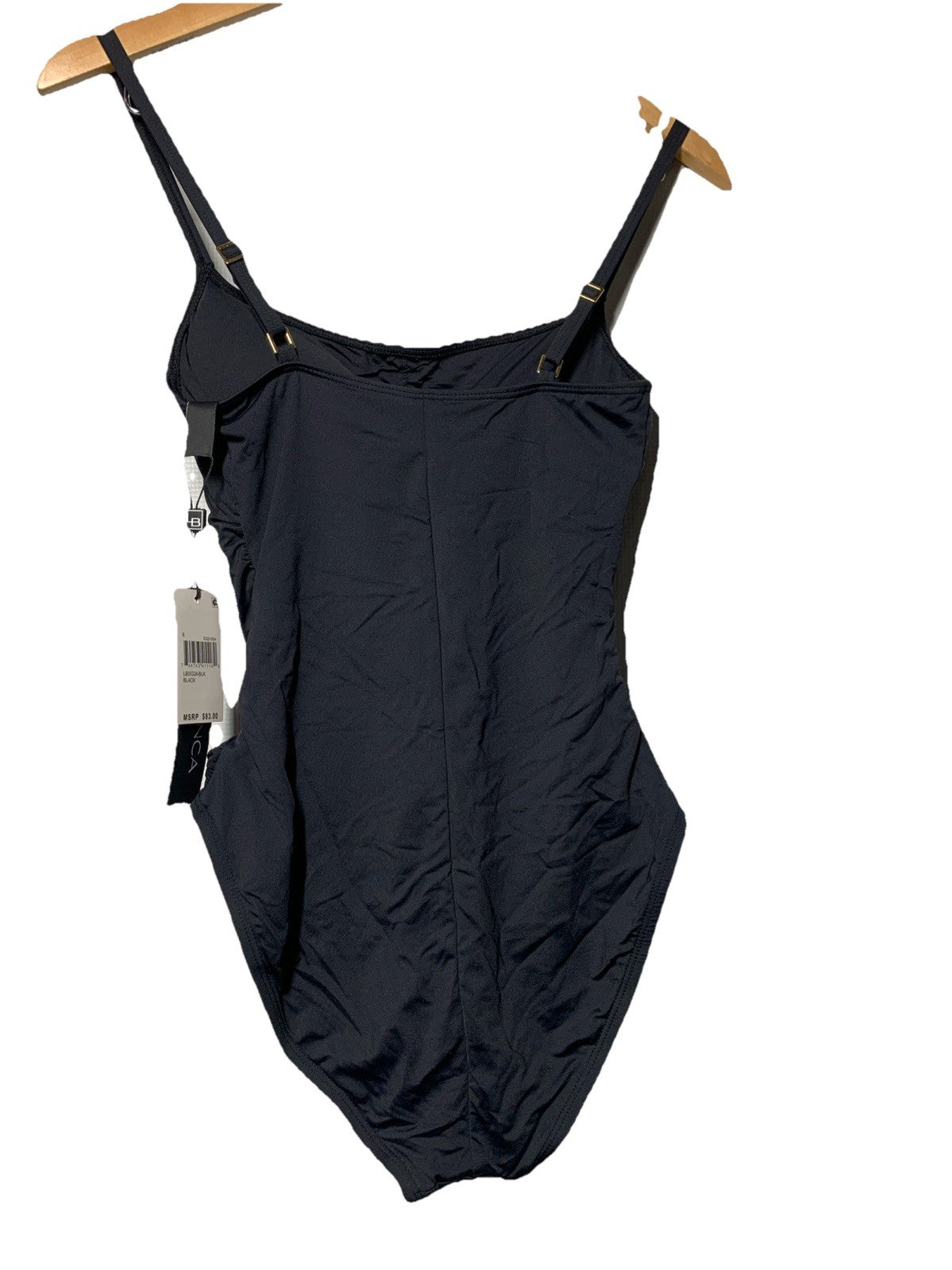 La Blanca Women's One Piece Swimsuit Island Goddess Shirred Side Bathing Size 8