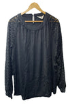Hanna Nikole Womens Long Sleeve Shirts Lace Top Size 20W Black Casual Work Shirt
