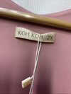 KOH KOH Womens Long Semi-Formal Short Sleeve V-Neck Full Floor Length Size 2XL