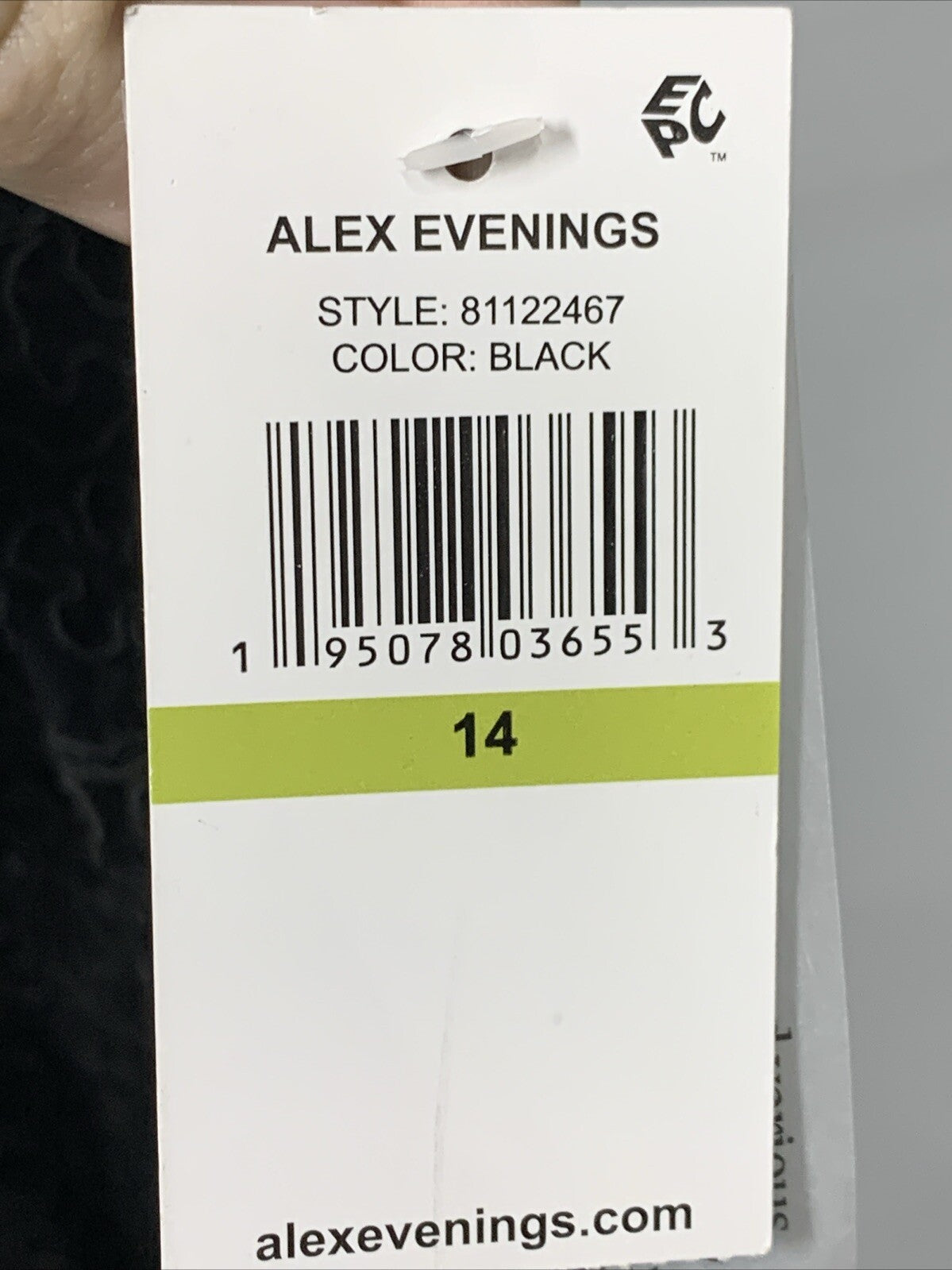 Alex Evenings Knee Length V Neck Cocktail Mother of The Bride Dress Size 14 Blac