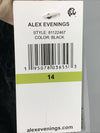 Alex Evenings Knee Length V Neck Cocktail Mother of The Bride Dress Size 14 Blac