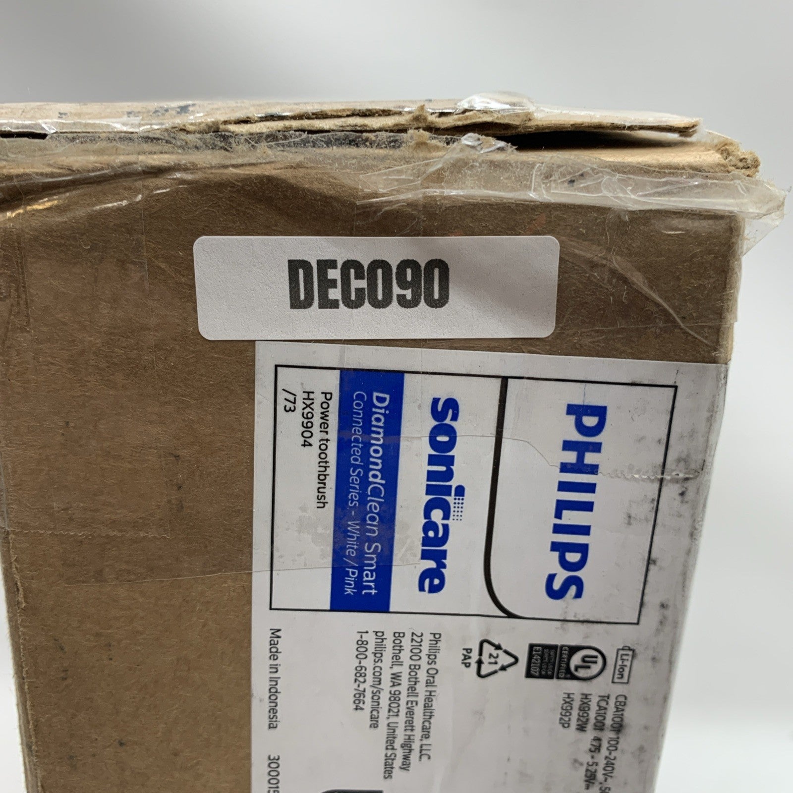 Philips Sonicare Diamond Clean White/ Pink Electric Toothbrush Read - NO HEAD