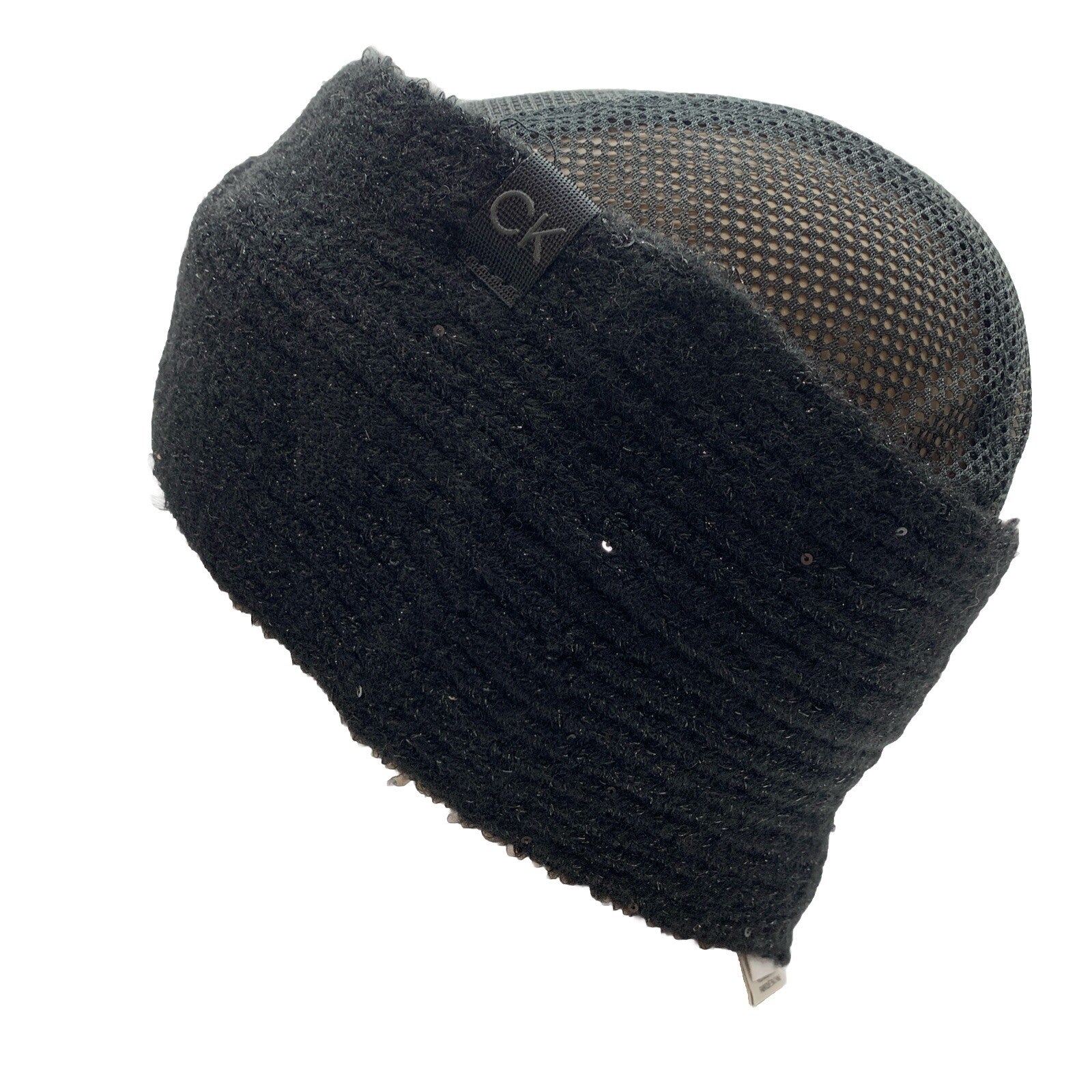 Calvin Klein Womens Knit Sequin Headband Wrap Ear Warmer A2KH7192 Black Size 1SZ