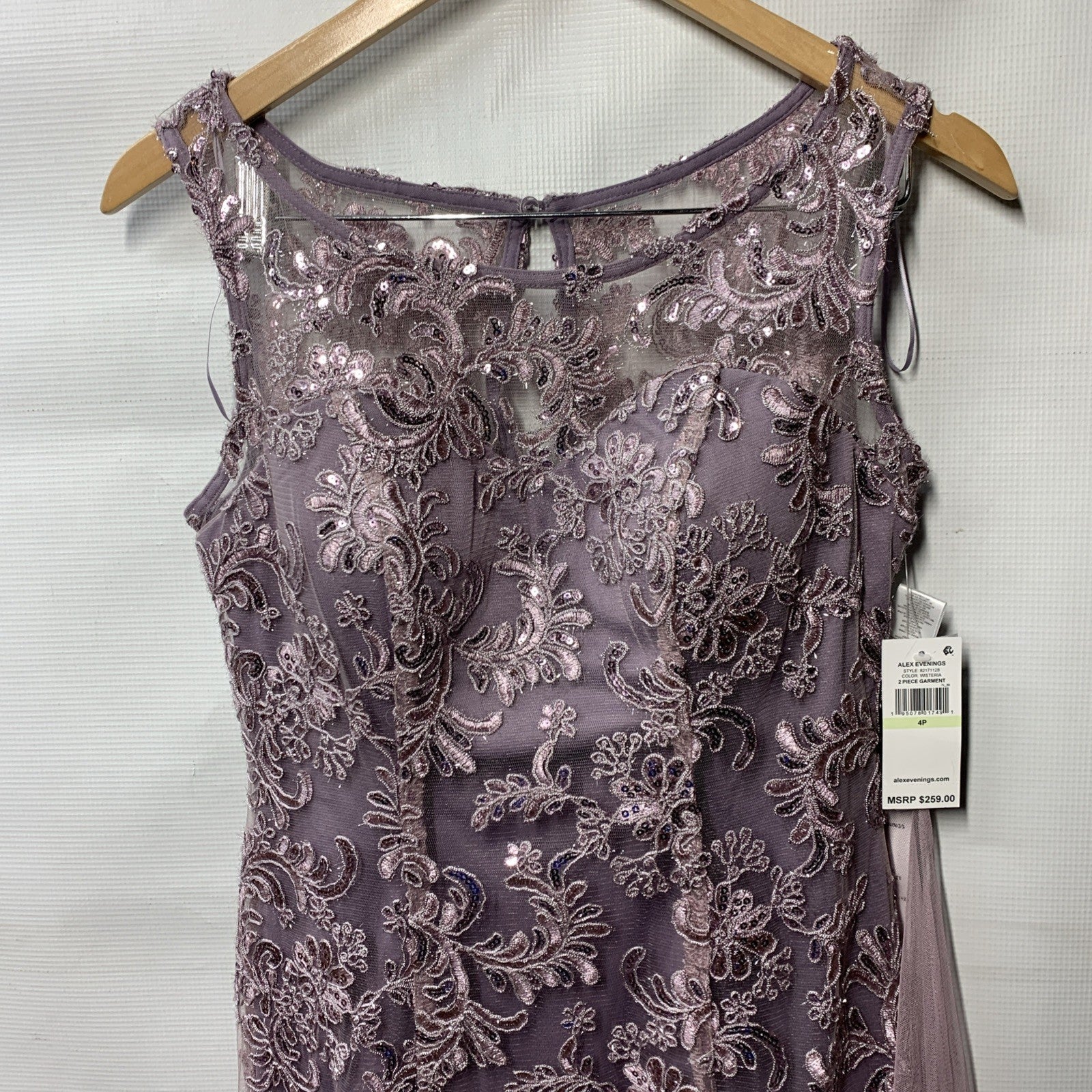 Alex Evenings Long Women's Sleeveless Evening Cocktail Dress With Shawl Size 6P