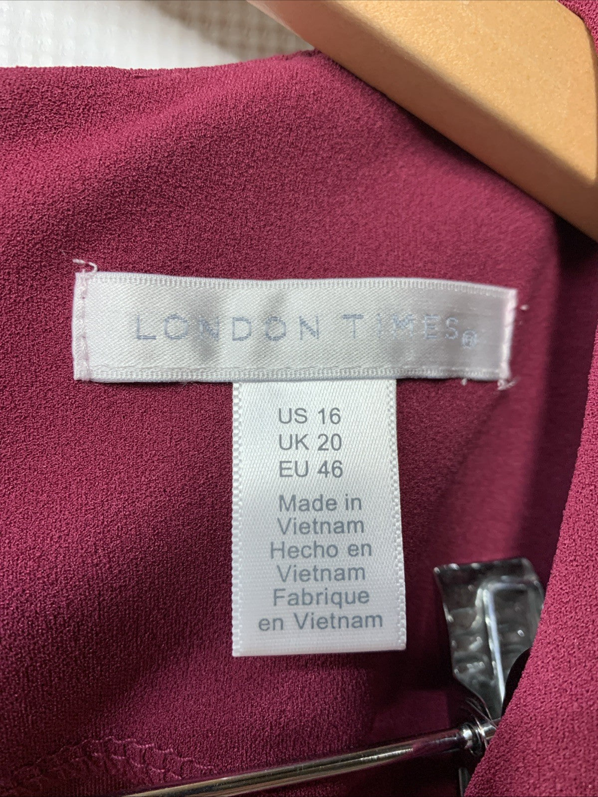 London Times Women's Asymmetrical Detail Dress Sleeveless T6949M Plum Size 16