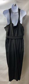 Plus size black wrap front sleeveless party dress for women by The Family Flips, size 20W, stylish and elegant evening wear.
