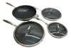 HexClad 7-Piece Cookware Fry Pan Set 8”  10”  12” Inch W/ Lids & 12” Wok - USED